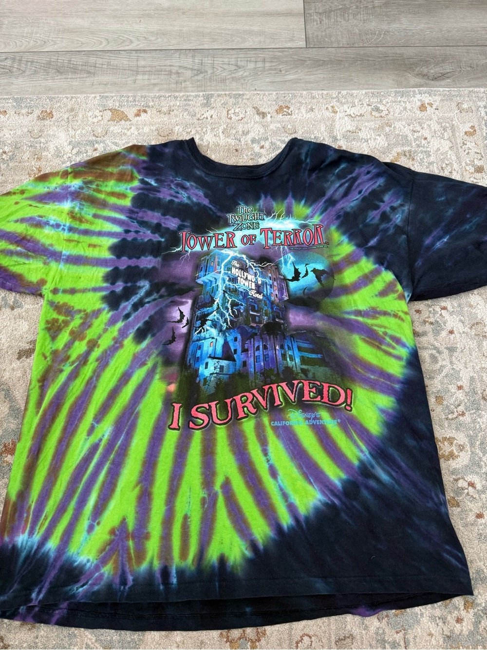 Disney Tie-Dye Graphic Tee - Green, Purple, Black
